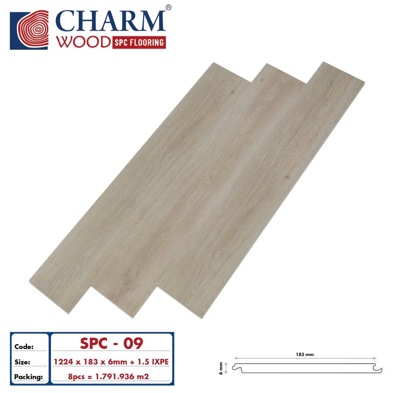 Mã màu sàn Charm Wood SPC - mẫu 8